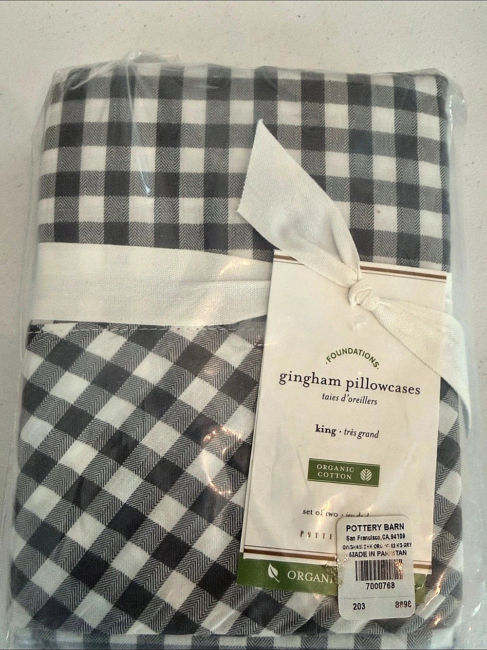 Pottery Barn Foundations Gingham Pillowcases Gingham Pillowcases King Organic